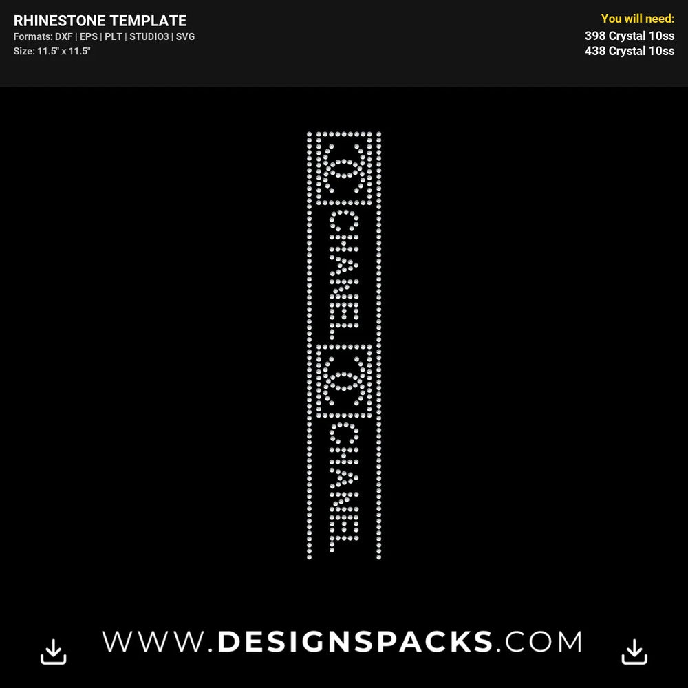 Chanel Border Rhinestone Digital Template