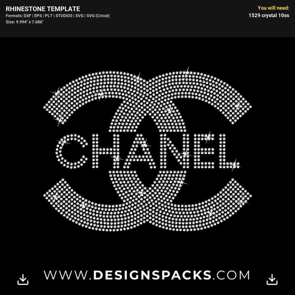 Chanel Centered Rhinestone Digital Template