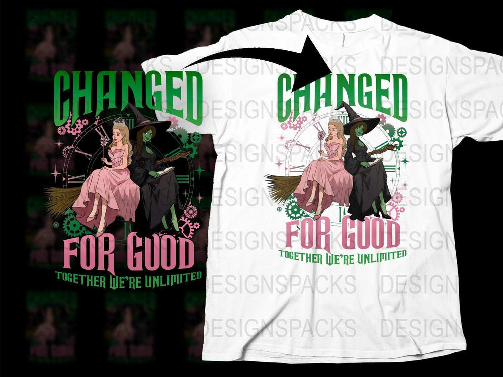 Wicked Inspired T-Shirt, Changed For Good Graphic Tee, Broadway Musical Fans, Witch Shirt Design, Gift for Theater Lovers, Unisex Fit