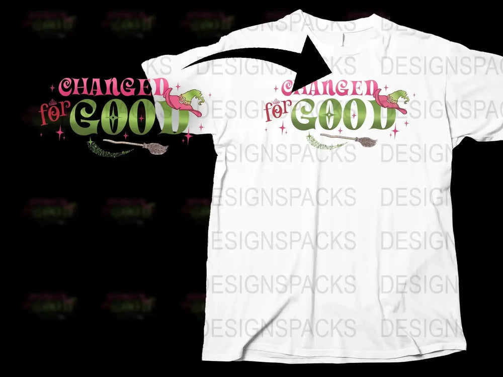 Changed for Good T-Shirt, Unisex White Tee with Inspirational Quote, Crocodile Graphic
