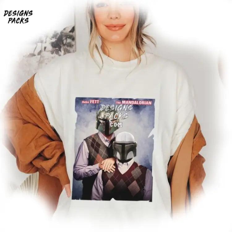 Character Starwar Funny Movie Mandalorian & Boba Fett Costume Step Brothers Png Design