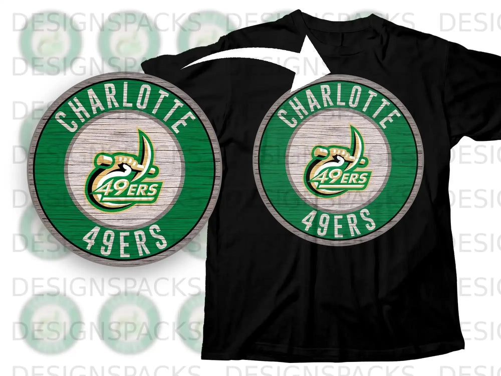 Charlotte 49ers Logo Graphic Design Shirt