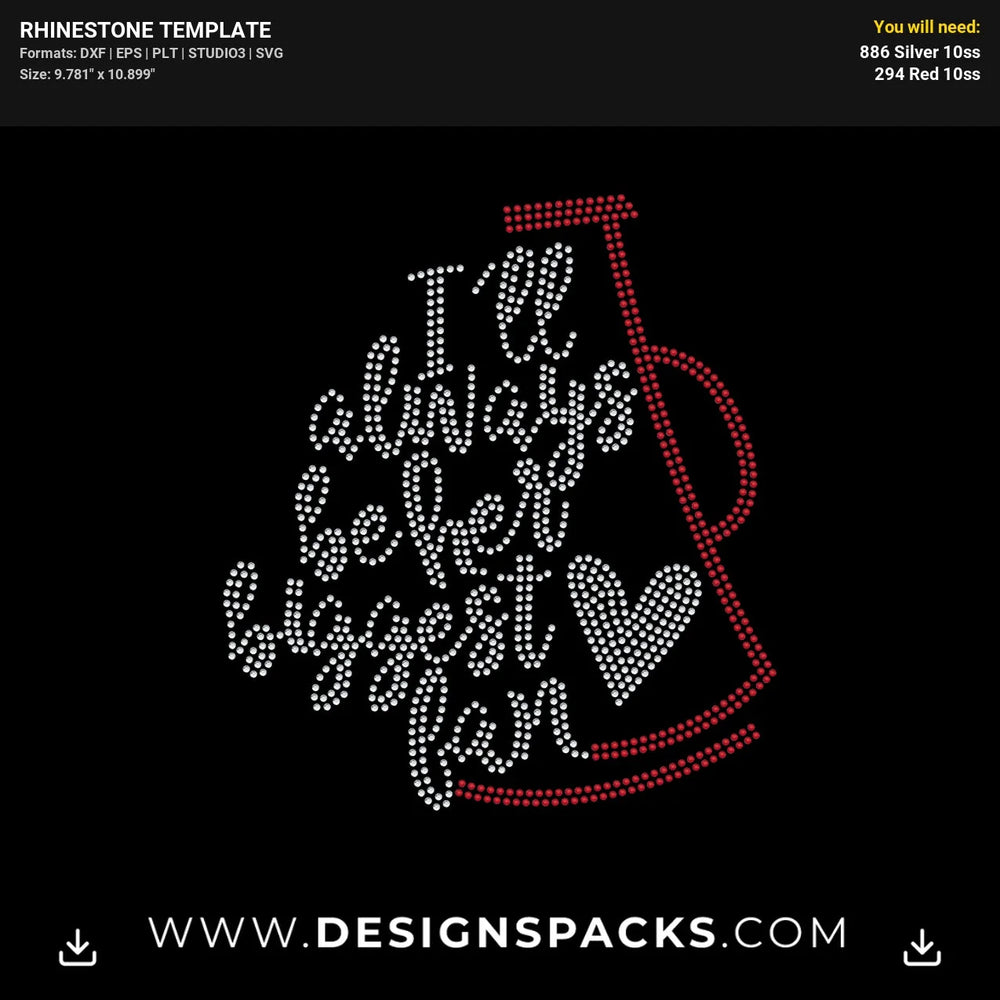 Cheer Fan Rhinestone Digital Template