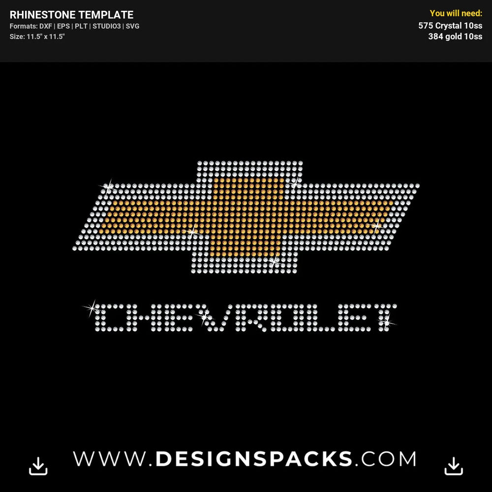 Chevrolet Rhinestone Digital Template