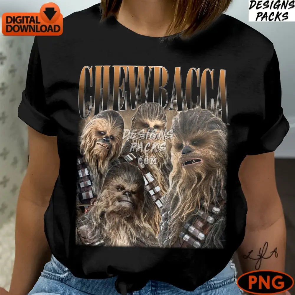 Chewbacca Space Serie Png Digital Download Sci-Fi Movie Character Art High-Resolution Image For