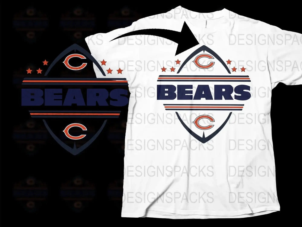 Chicago Bears Inspired T-Shirt, Vintage Logo Design, Retro Football Fan Apparel, Unisex White Tee