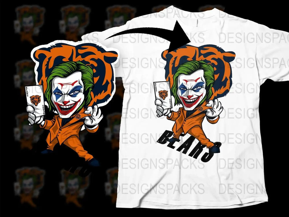 Chicago Bears Inspired Joker Custom Graphic Png Digital Download