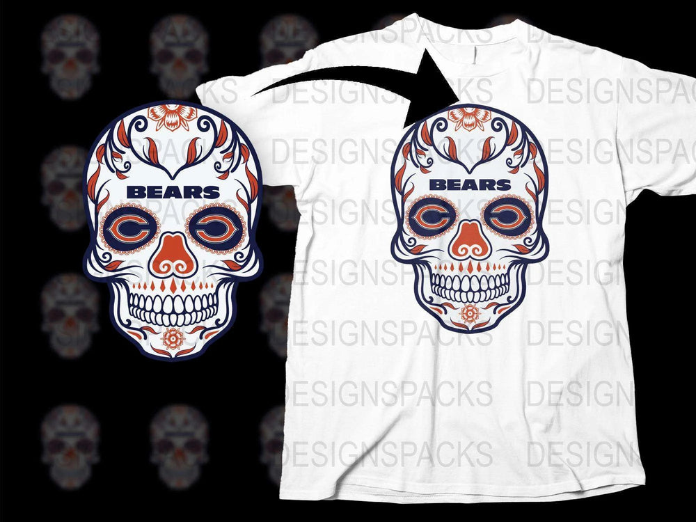 Bears Skull Graphic T-Shirt, Colorful Tribal Design, Casual Urban Clothing, Unique Men's Fashion Tee