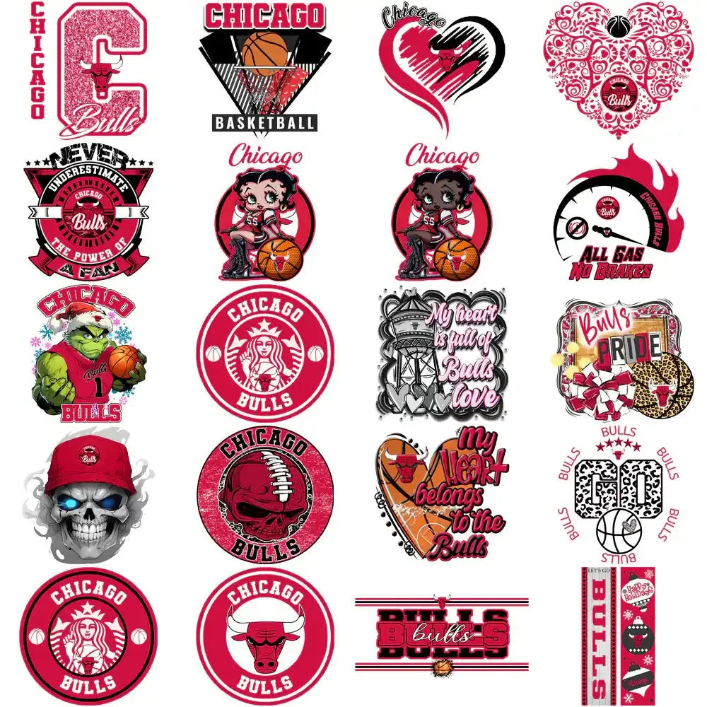 58 Chicago Bulls Basketball Designs Bundle PNG
