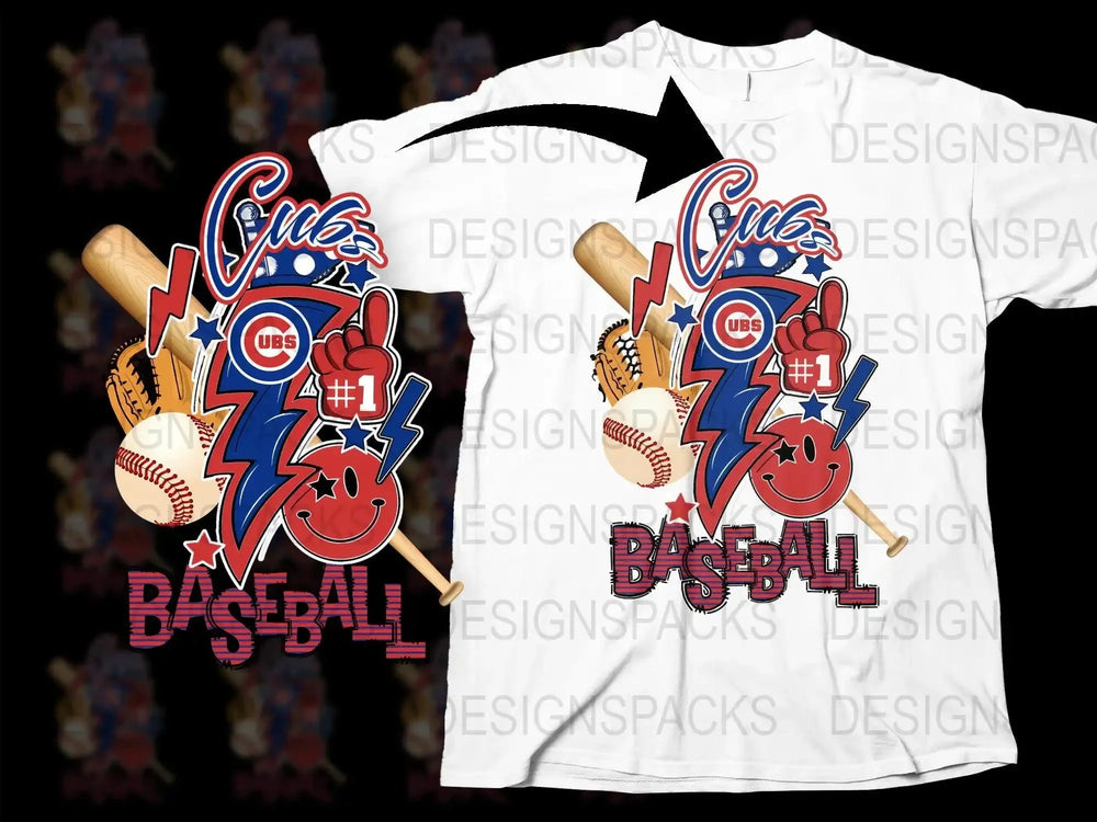 Chicago Cubs Baseball Team Graphic Print Png Digital Download