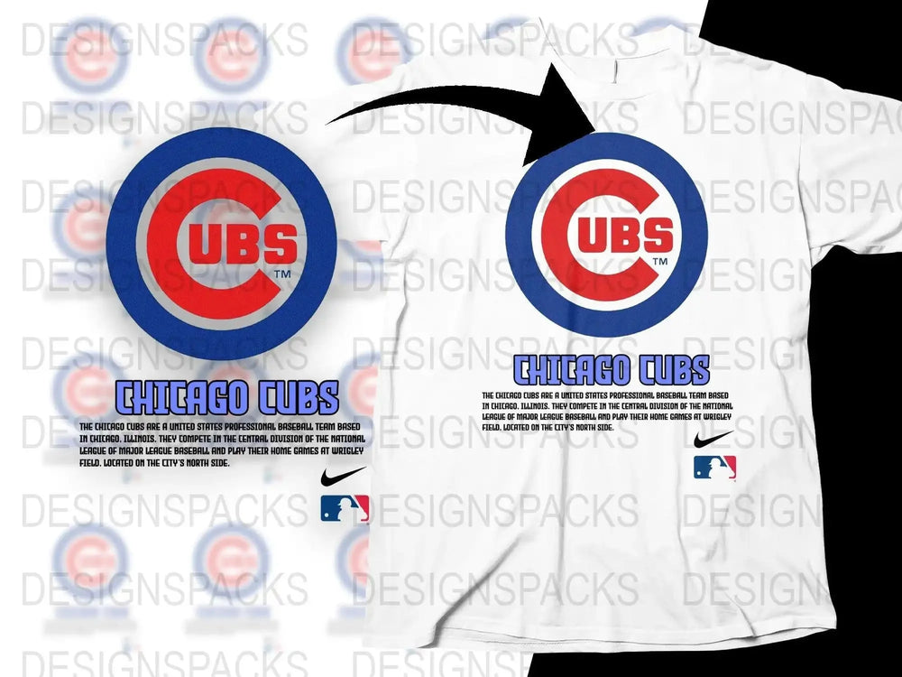 Chicago Cubs Logo and Team Png Digital Download