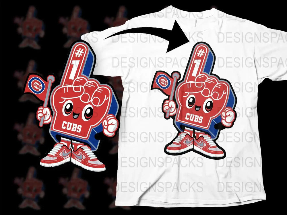 Chicago Cubs Number One Fan Mascot Graphic Png Digital Download