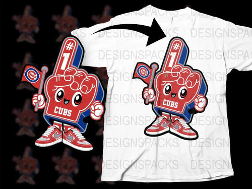 Chicago Cubs Number One Fan Mascot Graphic Png Digital Download