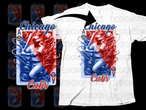 Chicago Cubs Playing Card Theme Graphic Png Digital Download