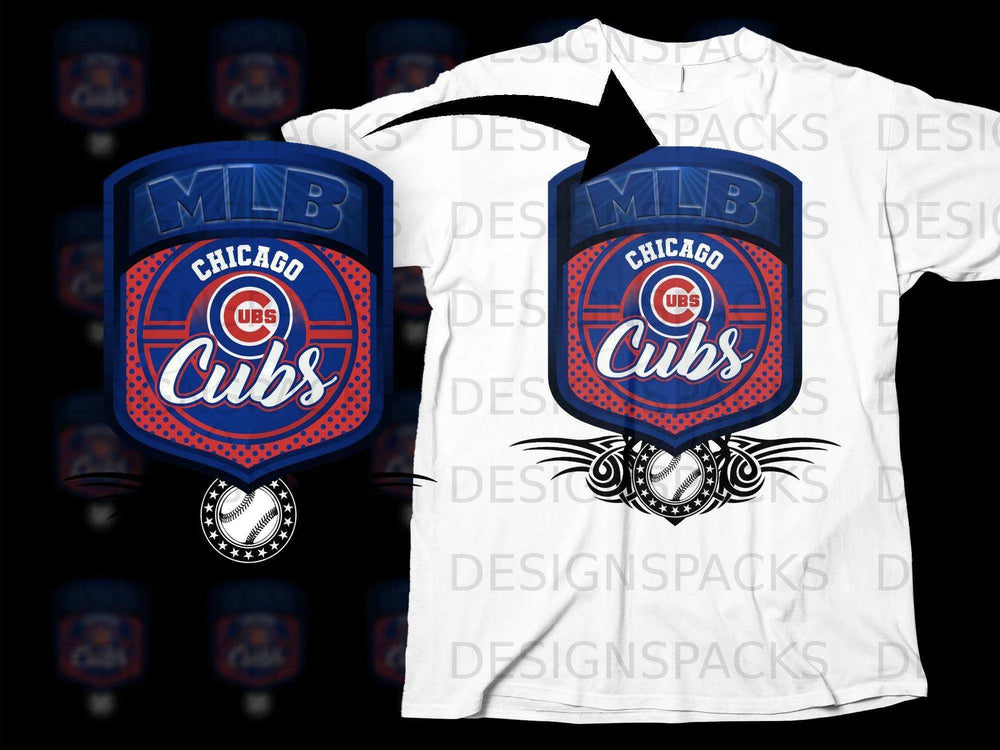 Chicago Cubs MLB Logo Graphic Design White Shirt