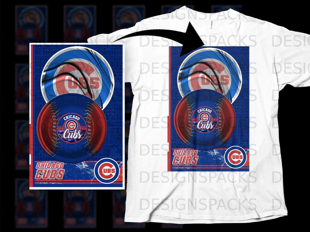 Chicago Cubs Baseball Fan Art Graphic Tee