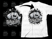 Load image into Gallery viewer, White Sox Angry Baseball Character T-Shirt Design
