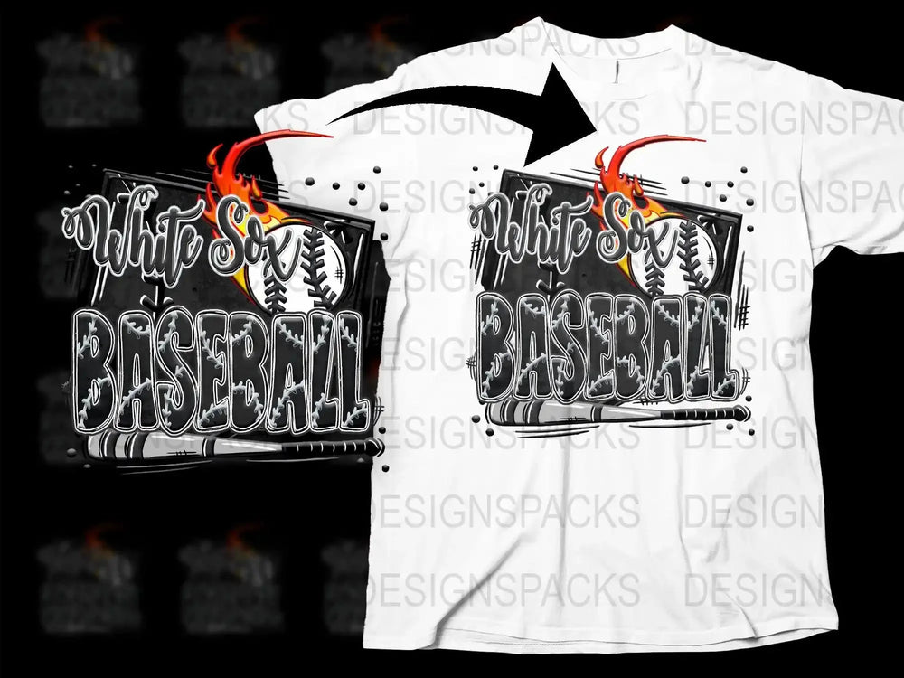 Chicago White Sox Baseball Graphic Png Digital Download