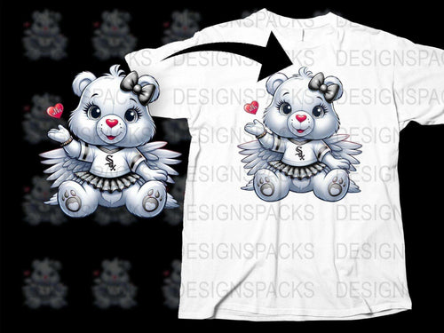 Chicago White Sox Bear Holding Heart Png Digital Download
