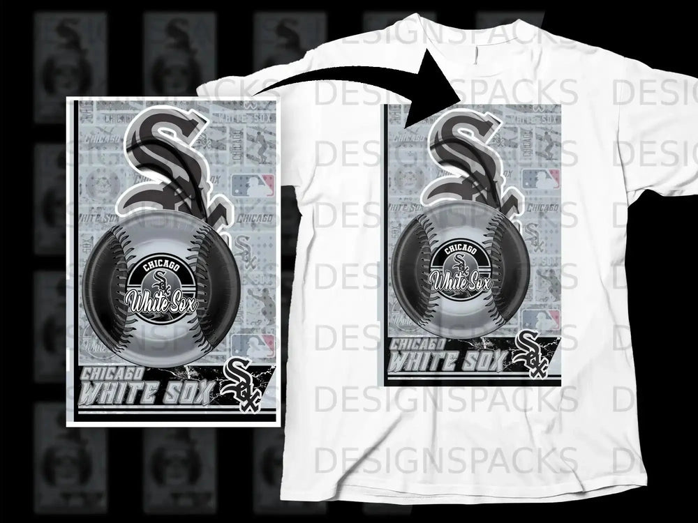 Chicago White Sox Graphic Print Baseball Fan T-shirt