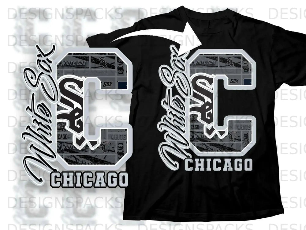 White Sox Chicago Design Graphic T-shirt for Fans