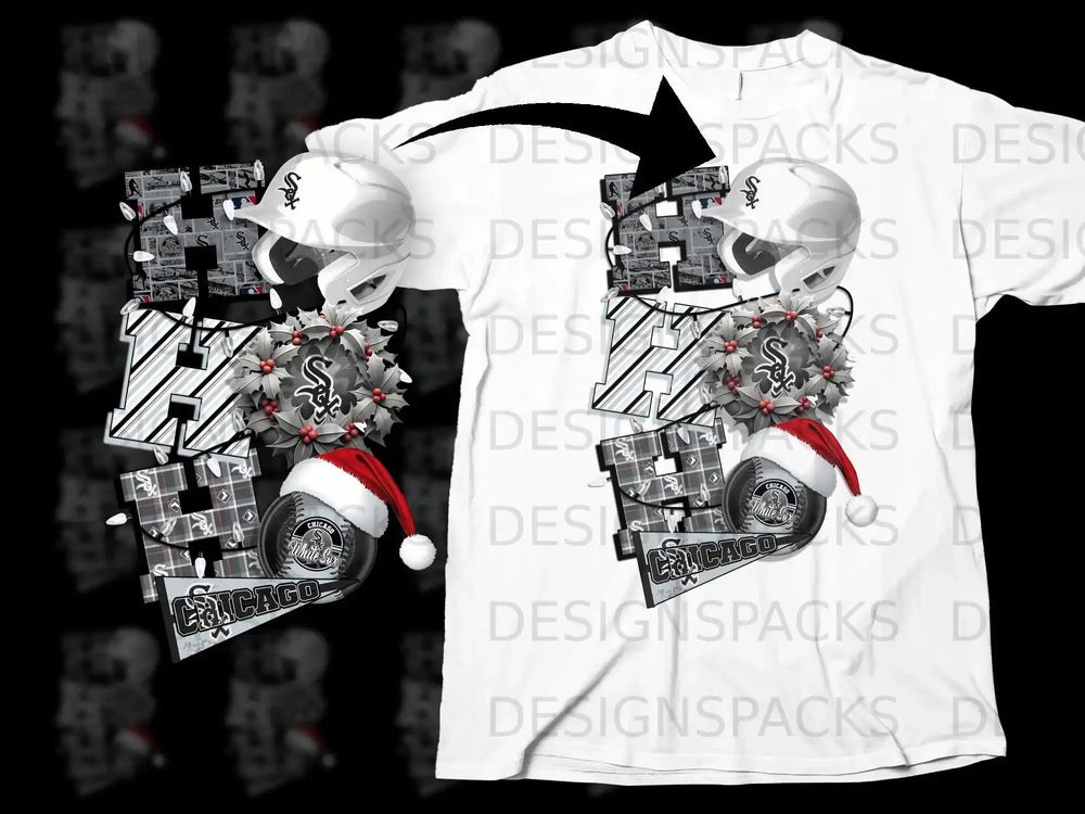 Chicago Baseball Merry Christmas T-Shirt