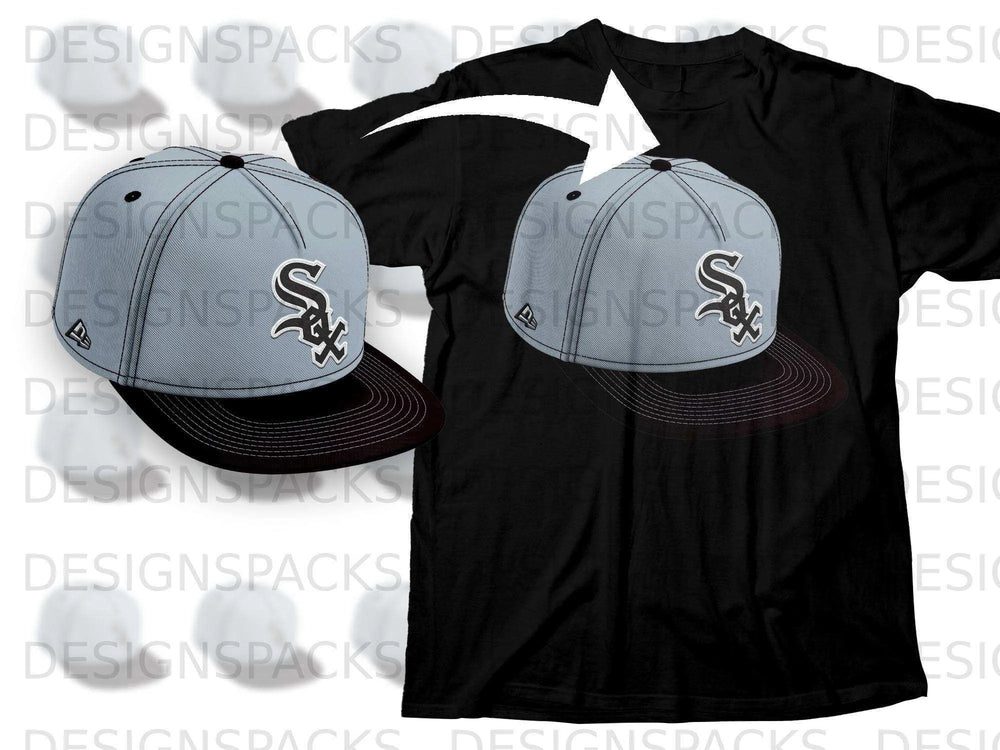Stylish Baseball Cap Design Printed T-Shirt