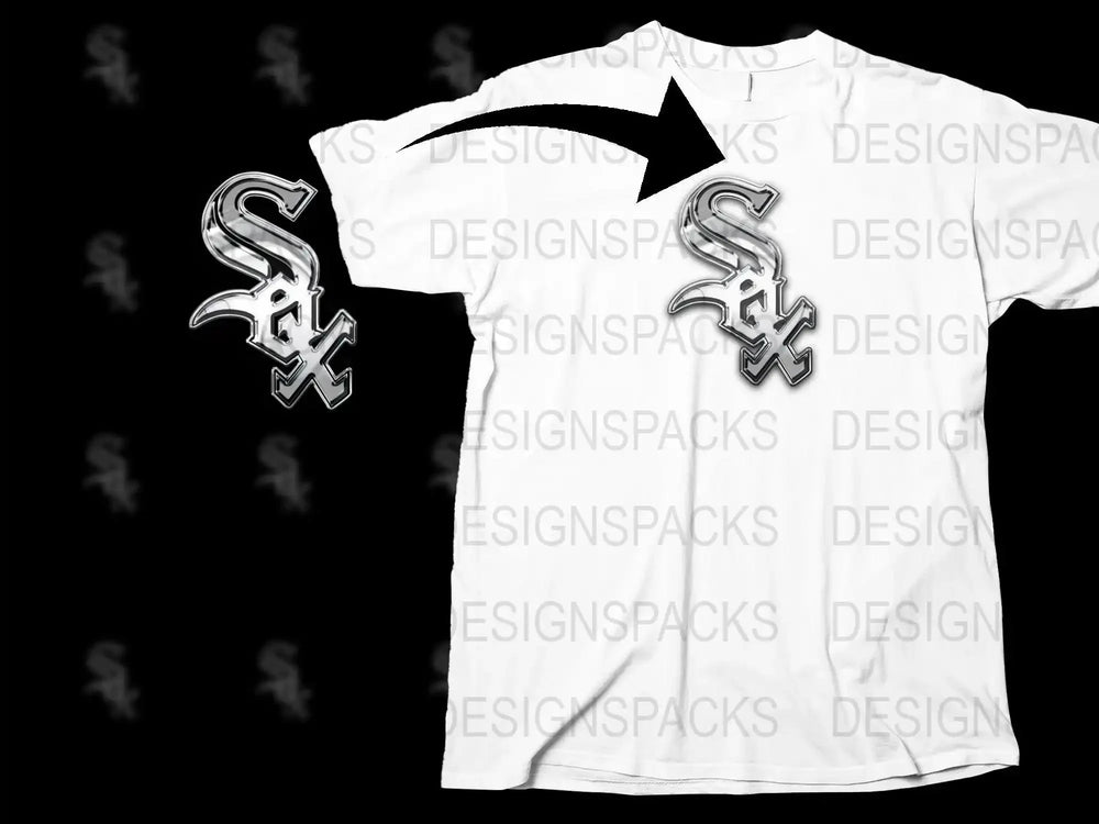 Chicago White Sox Reflective Chrome Logo Png Digital Download