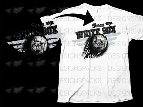 Chicago White Sox Since 1901 Winged Baseball Png Digital Download