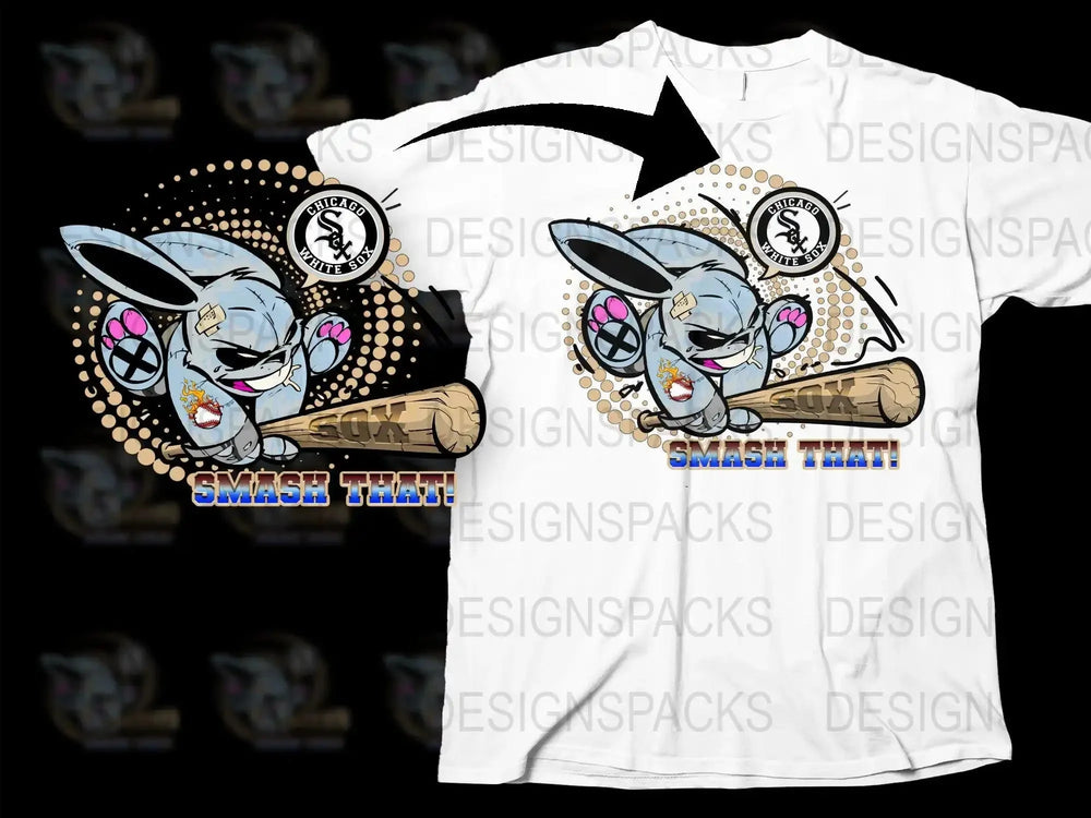 Chicago White Sox Smash That Baseball Graphic Png Digital Download
