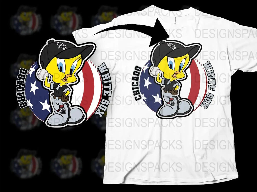 Chicago White Sox Tweety Character Illustrative Png Digital Download