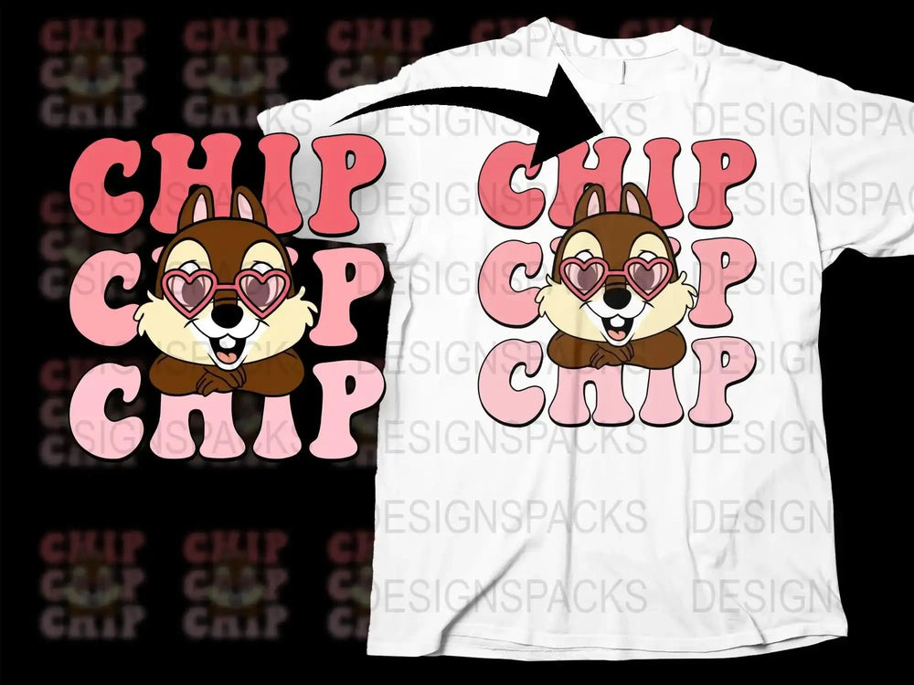 Chip Valentine's Day Cute Heart Sunglasses Png Digital Download