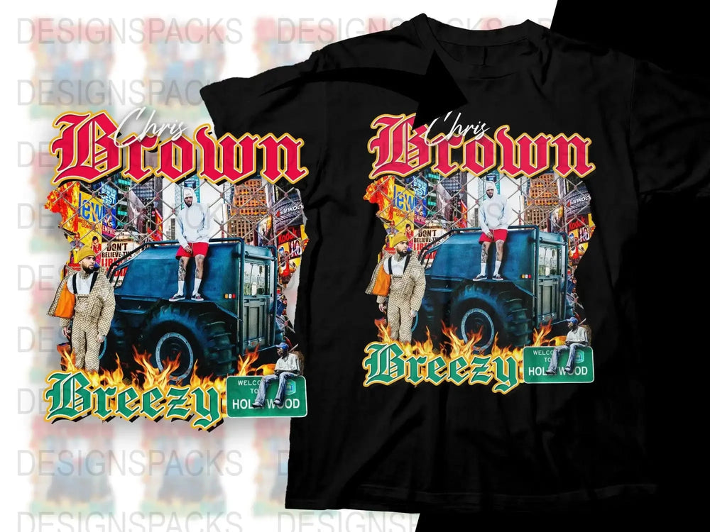 Chris Brown Breezy Urban Streetwear Png Digital Download