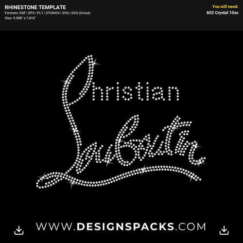 Christian Louboutin Rhinestone Digital Template