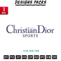 Christian Dior Sport horizontal Embroidery Design 
