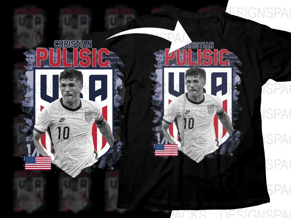 Christian Pulisic USA Soccer Star Graphic Soccer Png Digital Download