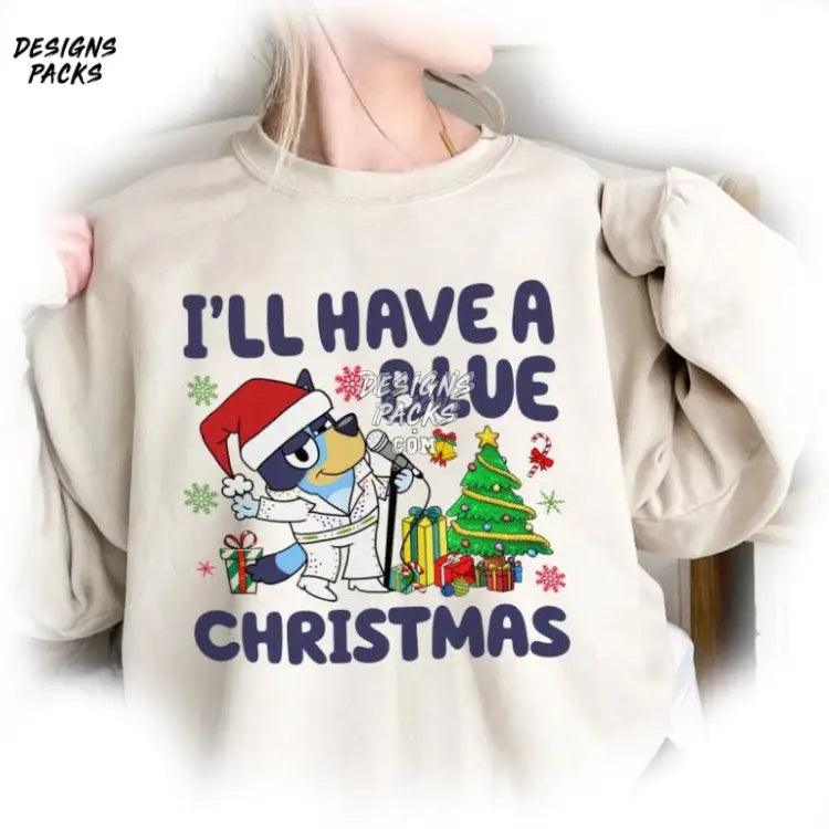 Christmas Bluey Family Kids I’ll Have A Blue Png Design