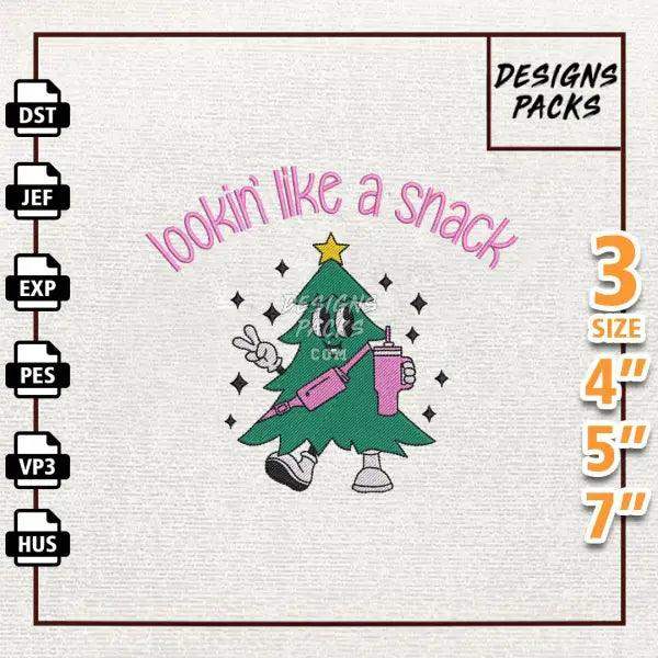 Christmas Bougi Tree Embroidery Design