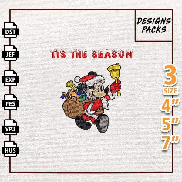 Christmas Cartoon Mouse Embroidery Design