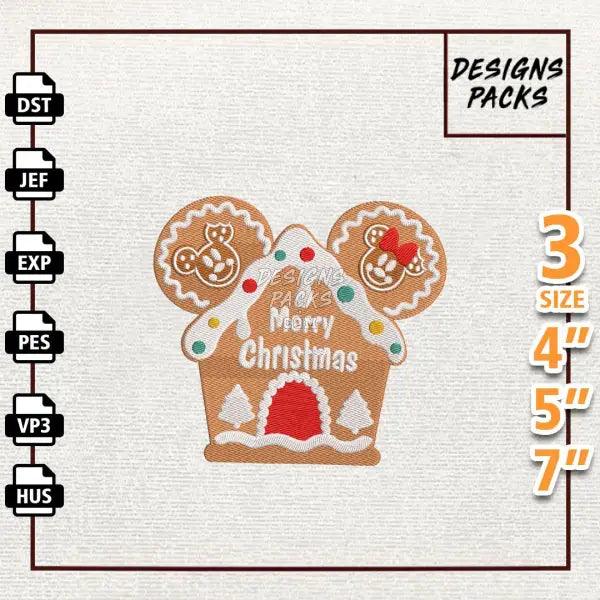 Christmas Cartoon Mouse Embroidery Design