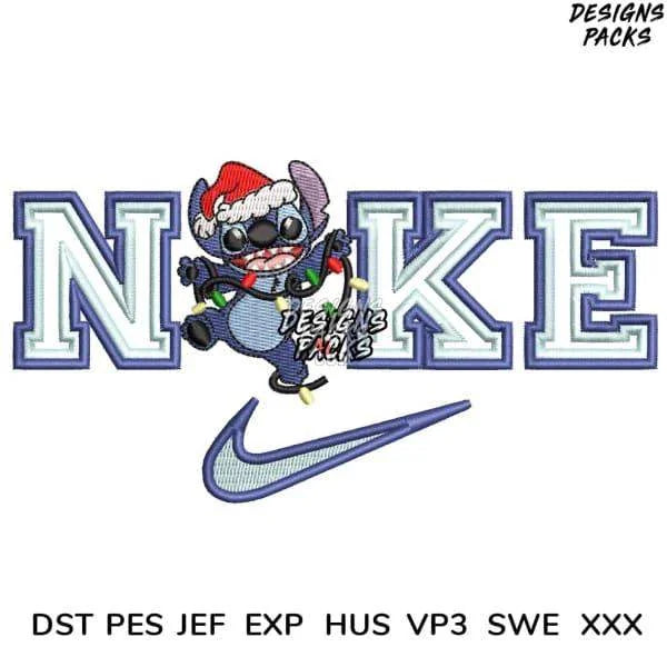 Christmas Cartoon Stitch Christmas Lights Embroidery Design 5.8" 6.8" 7.8" 8.8"