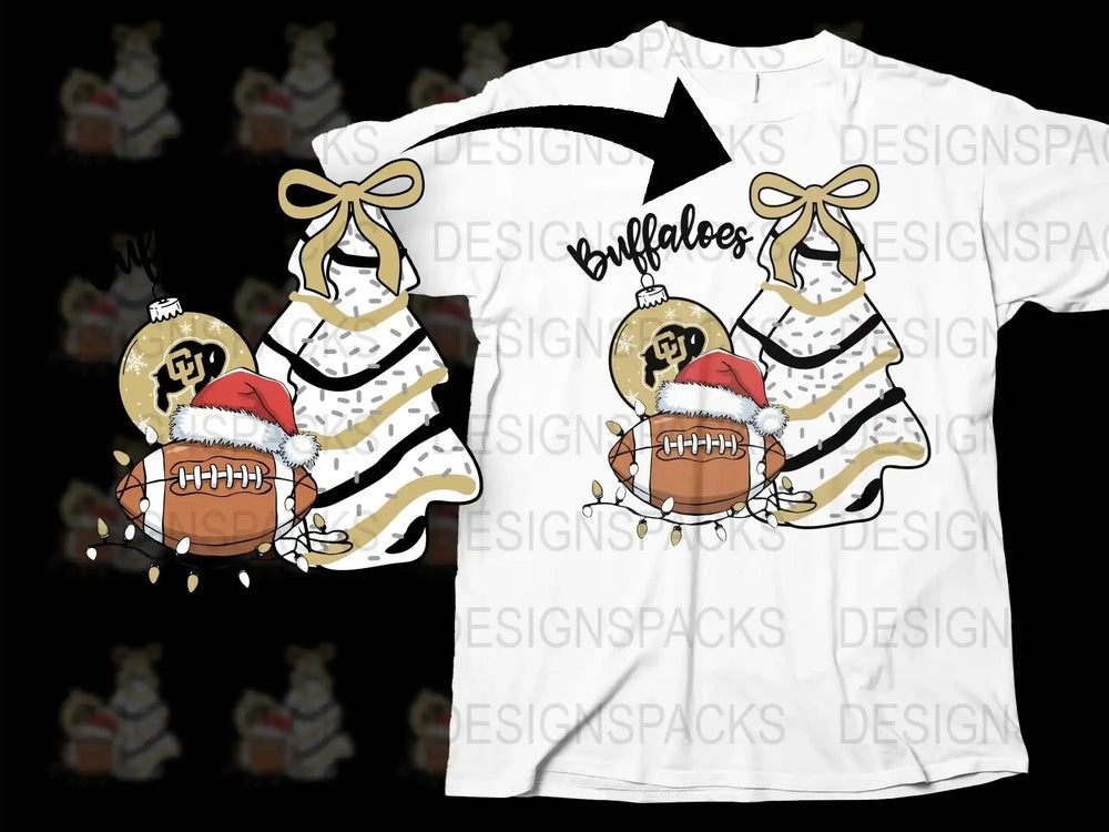 Buffalo Plaid Christmas Ornament T-Shirt, Festive Holiday Graphic Tee with Football Design, Casual Winter Apparel