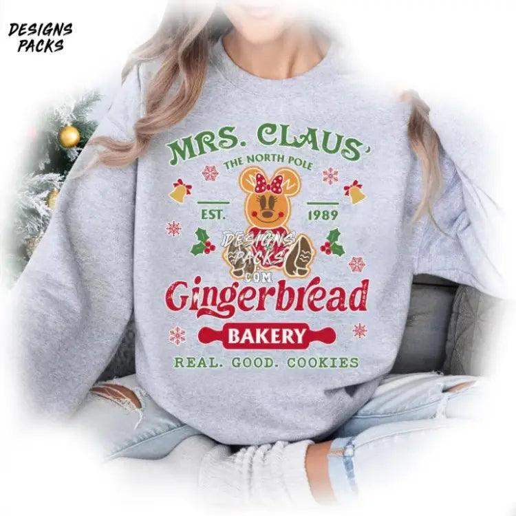 Christmas Cookies Cartoon Minnie Mouse Mrs. Claus Gingerbread Bakery Png Design