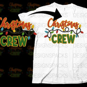 Christmas Crew Holiday T-Shirt with Colorful Light Design, Festive Family Matching Outfits