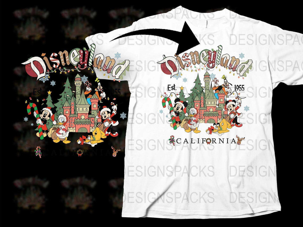 Disneyland Christmas T-Shirt, Mickey Mouse Holiday Tee, California Theme Park Apparel, Family Vacation Clothing 2023
