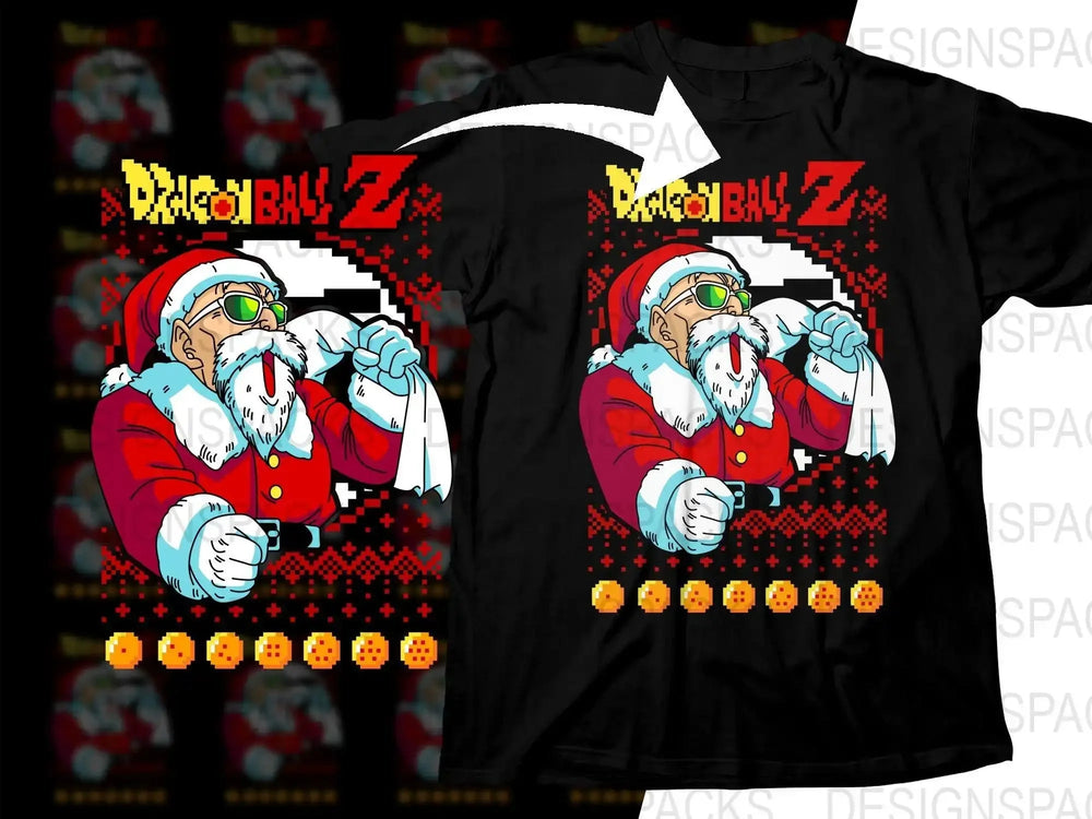 Christmas Dragon Ball Z Master Roshi Santa Png Digital Download