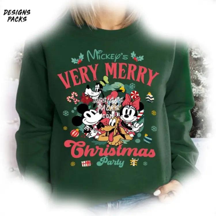 Christmas Family Mickey’s Very Merry Party Vintage Cartoon Mickey And Friend Png Design