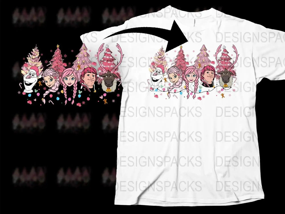 Kids Cartoon Animals Christmas Tree T-Shirt, Cute Holiday Graphic Tee, Festive Children's Apparel, Unisex Kid's Clothing