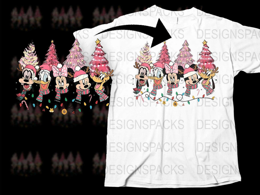 Disney Christmas T-Shirt, Mickey Minnie Holiday Tee, Festive Family Matching Shirts, Kids and Adult Sizes Available