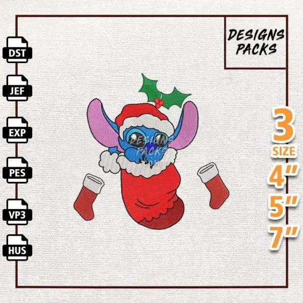 Christmas Green Monster Embroidery Design